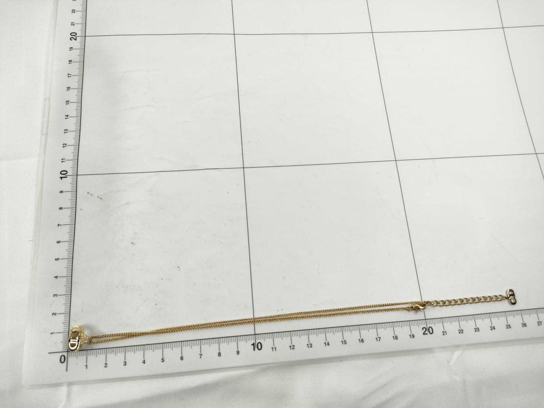 ディオール CDロゴ ネックレス ブラック×ゴールド 未使用に近い 正規品