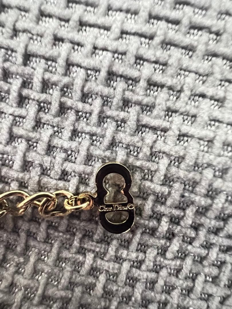 ディオール CDロゴ ネックレス ブラック×ゴールド 未使用に近い 正規品