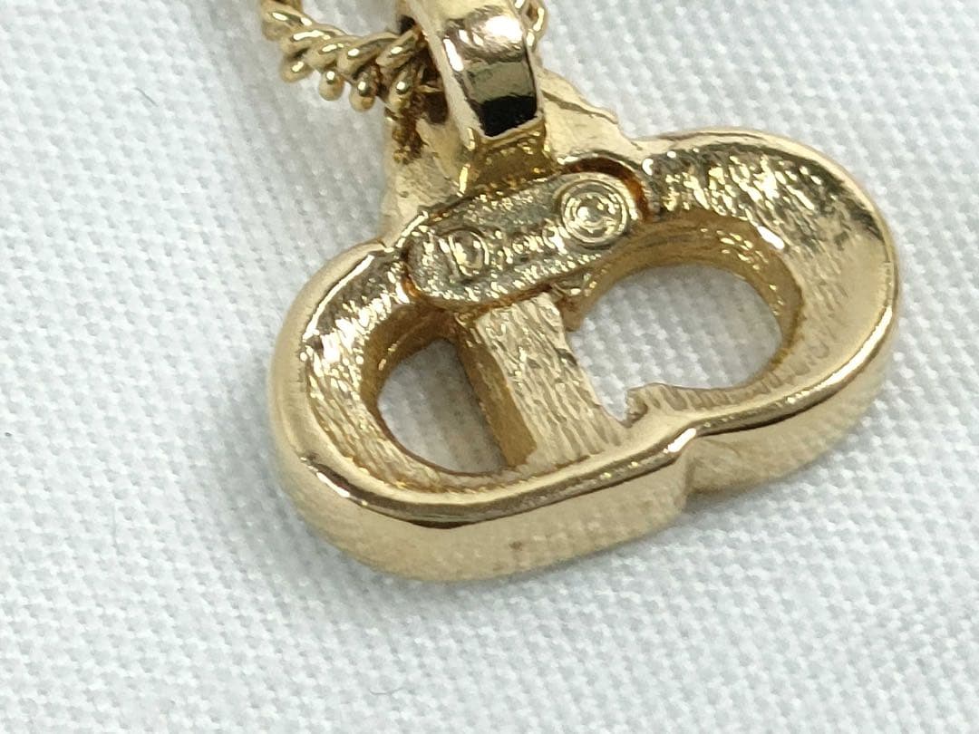 ディオール CDロゴ ネックレス ブラック×ゴールド 未使用に近い 正規品