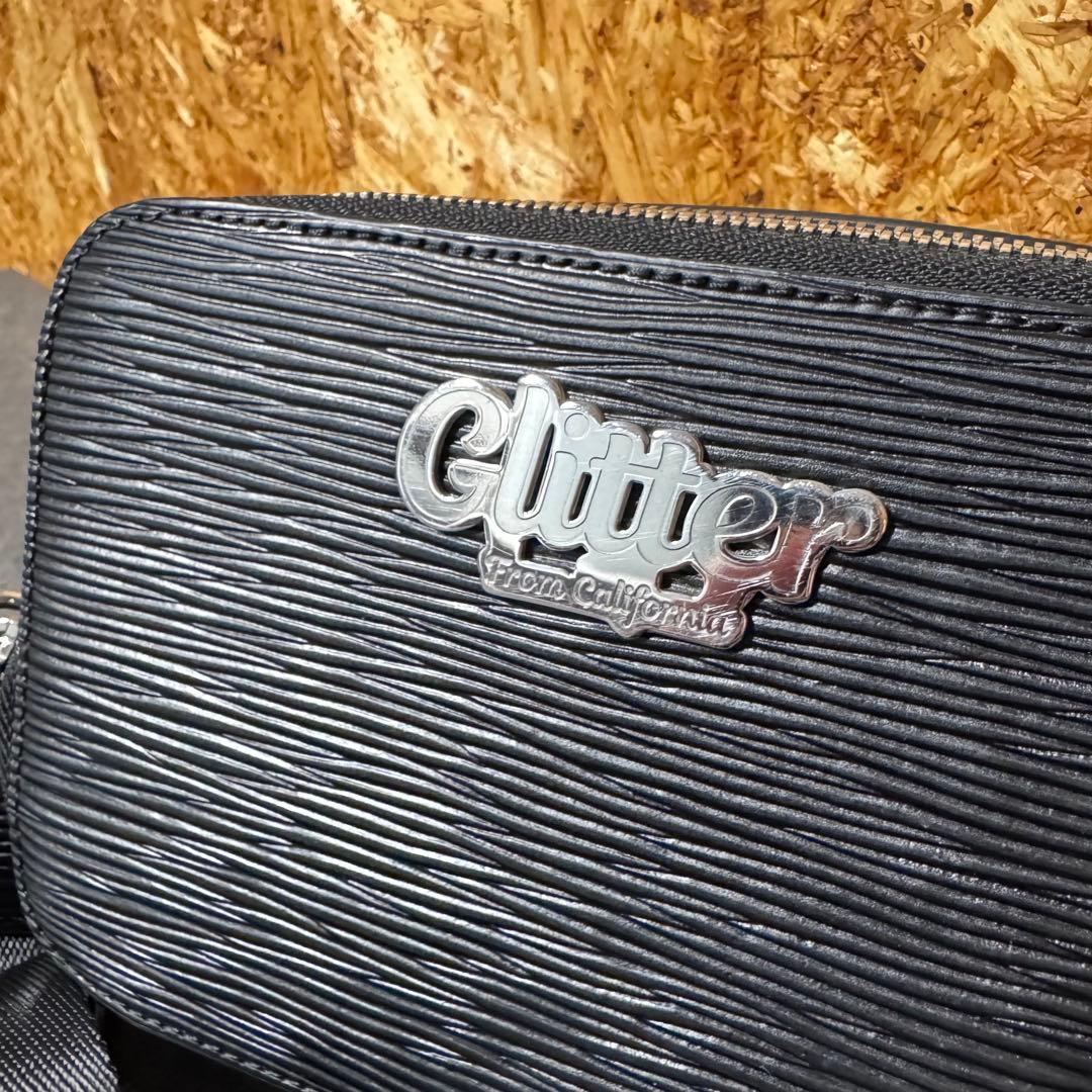 【完売品】Glitter ブラック 黒 ショルダーバッグ ロゴプレート レザー