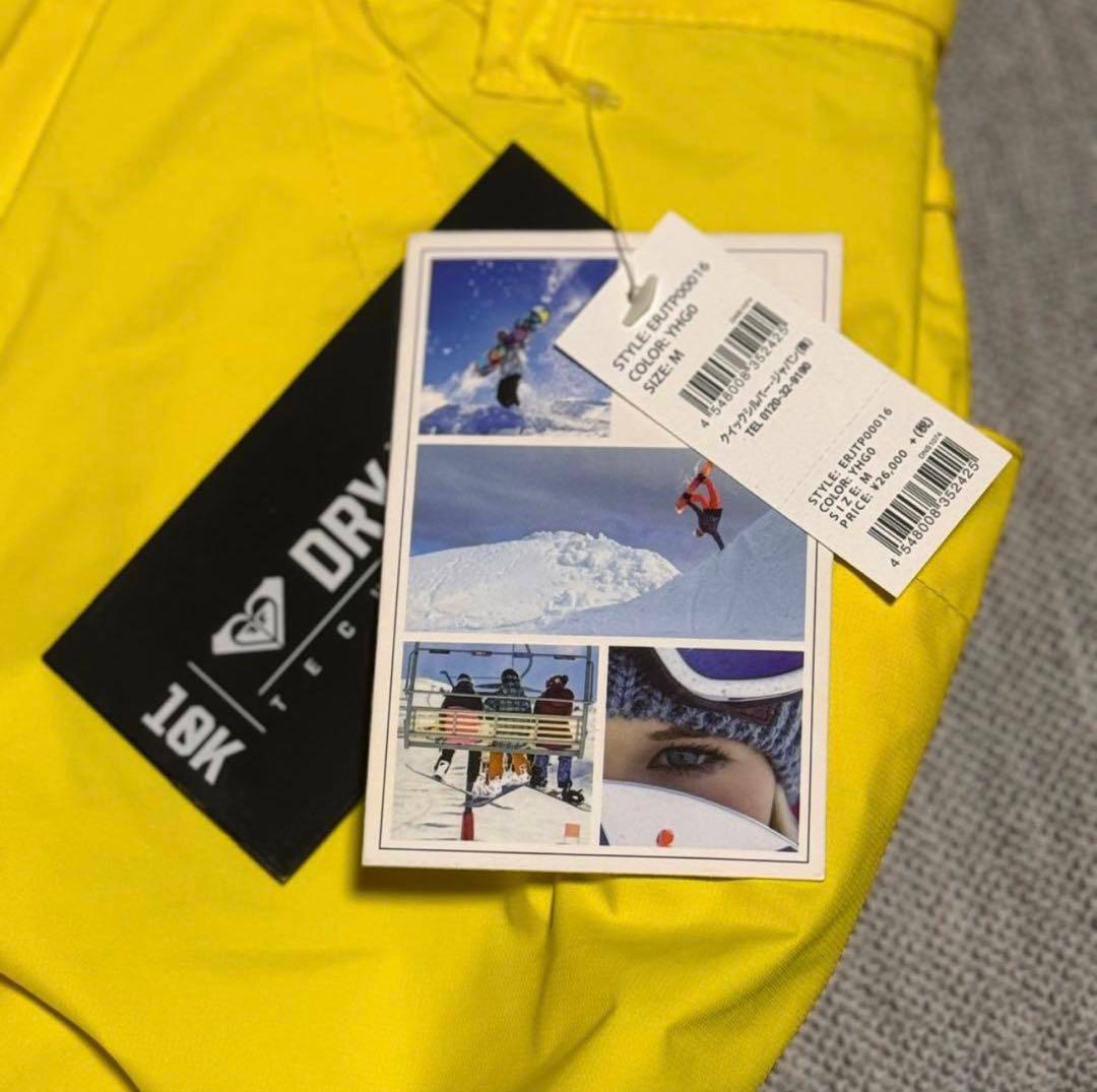 【新品・タグ付】ROXY スノーボード ウェア ズボン パンツ 黄色 M