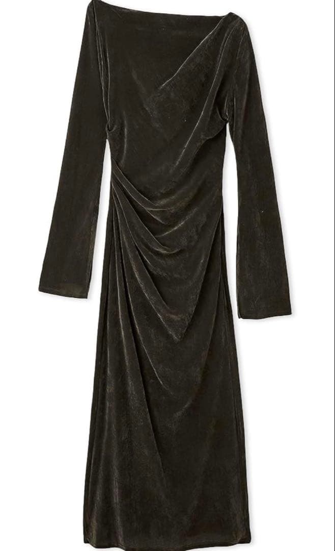 今期snidel フロッキーベロアドレープドレス　オケージョン　結婚式　同窓会