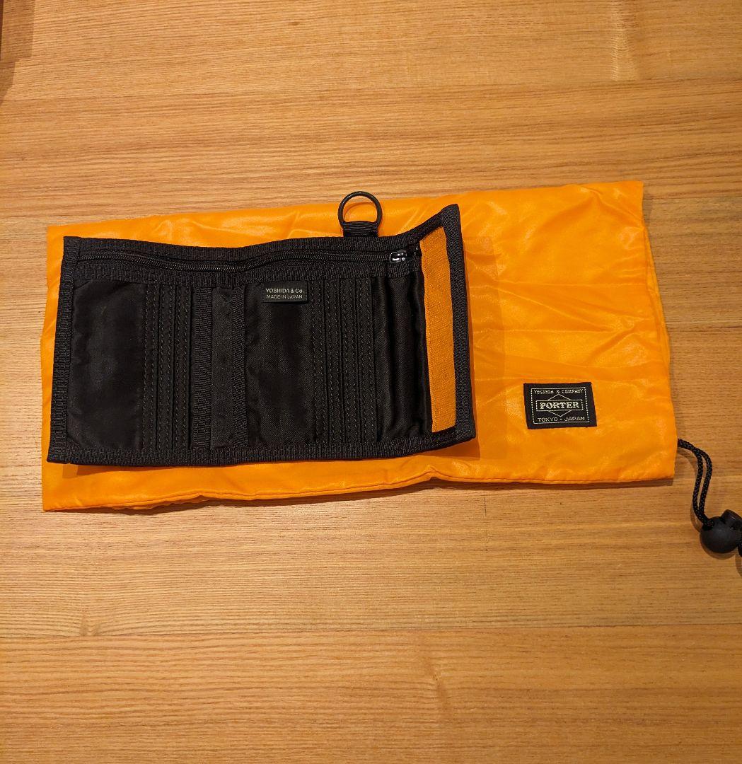 PORTER 三つ折り財布 ブラック オレンジ収納袋付き　送料込み