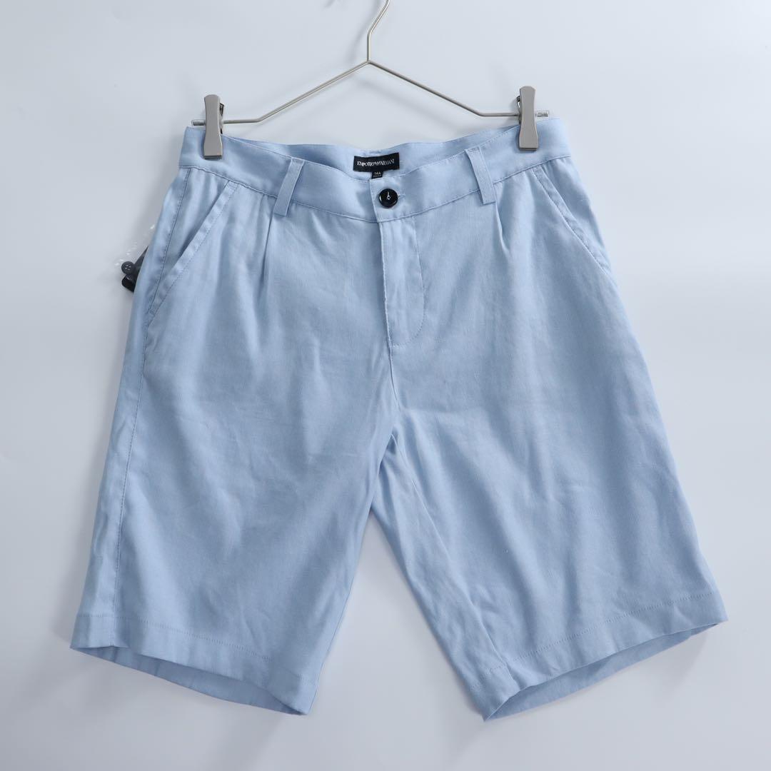 未使用　アルマーニ　麻　春夏セットアップ　スーツ　メンズ　ハーフパンツ　水色