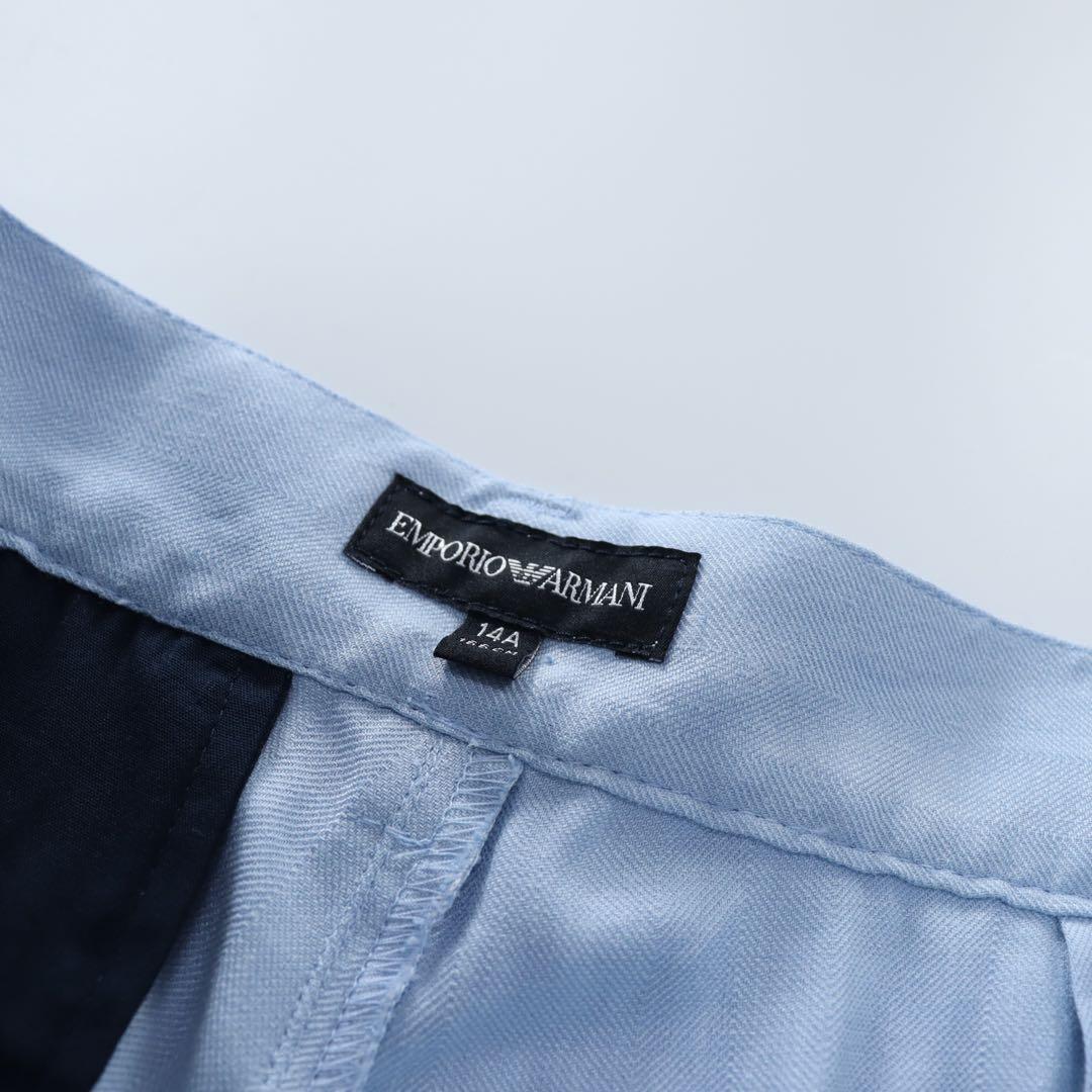 未使用　アルマーニ　麻　春夏セットアップ　スーツ　メンズ　ハーフパンツ　水色