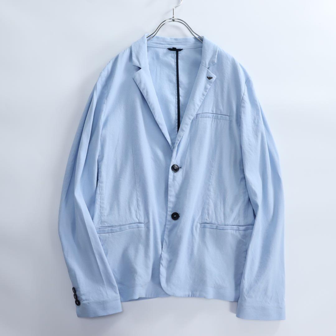 未使用　アルマーニ　麻　春夏セットアップ　スーツ　メンズ　ハーフパンツ　水色