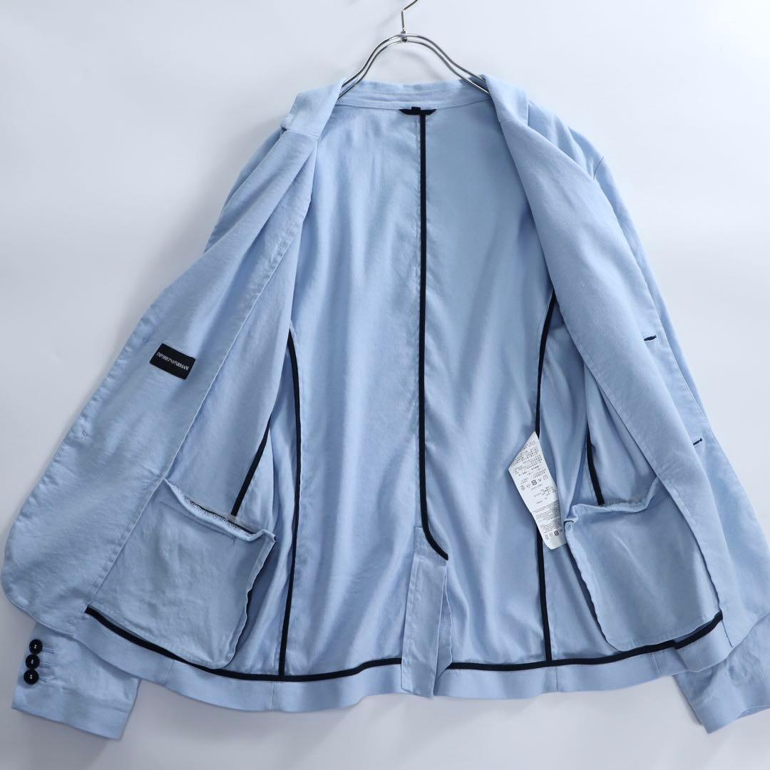 未使用　アルマーニ　麻　春夏セットアップ　スーツ　メンズ　ハーフパンツ　水色