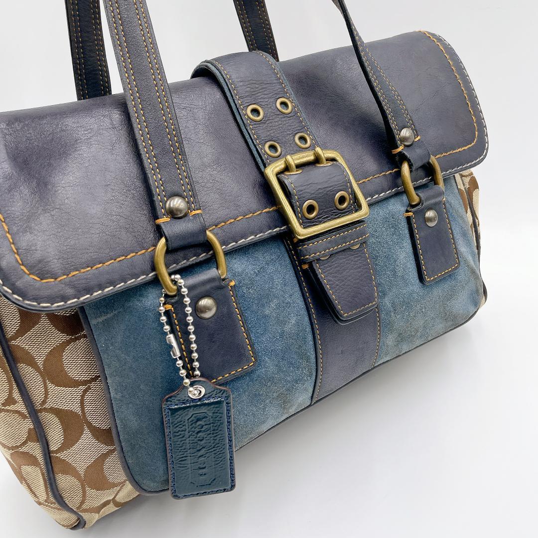 COACH スエード ソーホー シグネチャー トートバッグ　f462