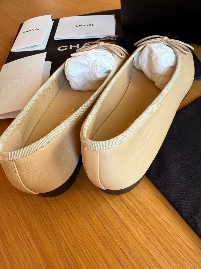 【新品】CHANEL バレリーナ　ベージュ 23.5-24cm (手渡し引渡し