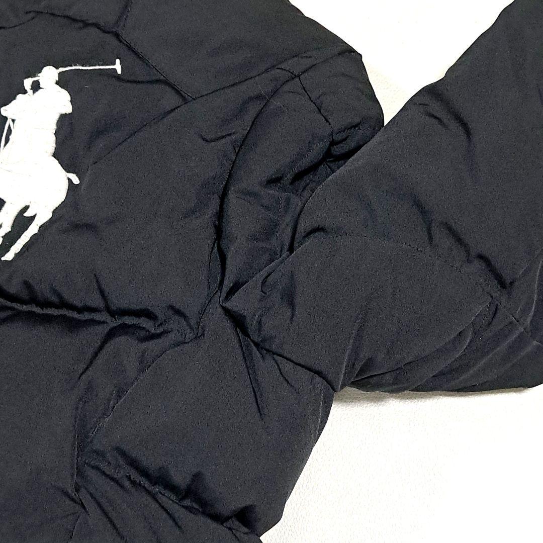 ポロラルフローレン　ダウンジャケット　ビッグポニー刺繍　ブラック　キッズM