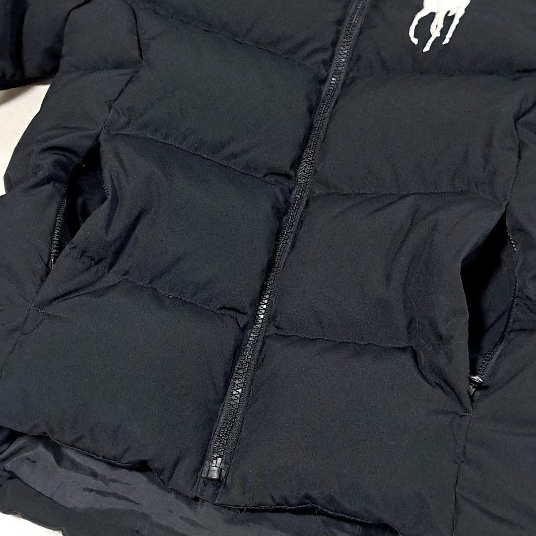 ポロラルフローレン　ダウンジャケット　ビッグポニー刺繍　ブラック　キッズM