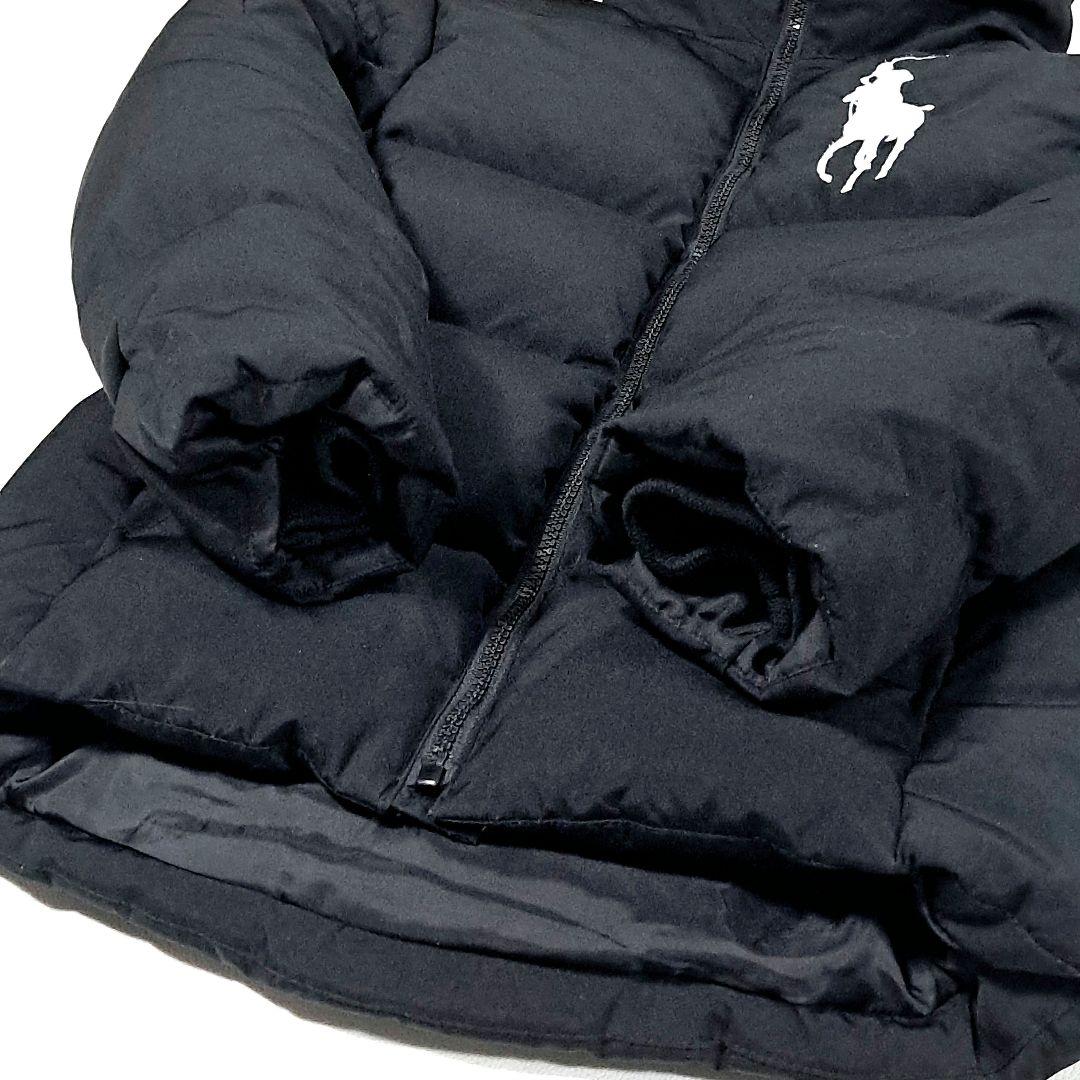 ポロラルフローレン　ダウンジャケット　ビッグポニー刺繍　ブラック　キッズM