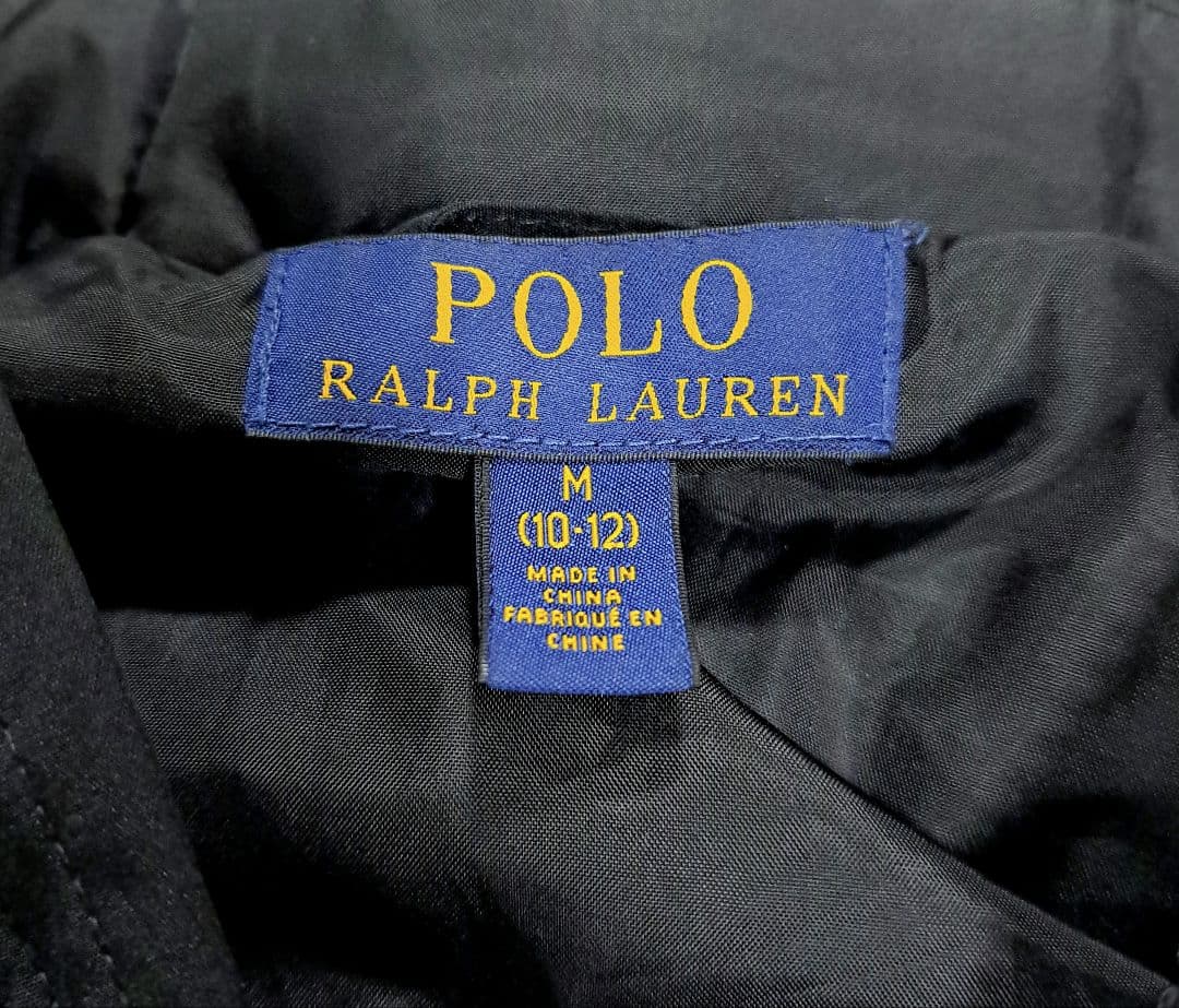 ポロラルフローレン　ダウンジャケット　ビッグポニー刺繍　ブラック　キッズM