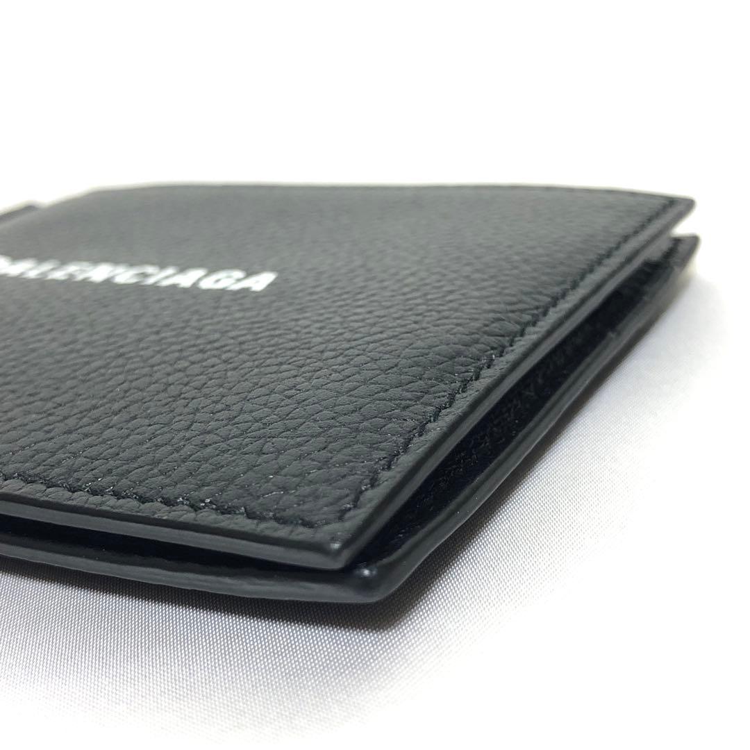 新品未使用　バレンシアガ　マネークリップ　札入れ　シボ革　レザー　黒　付属品完備