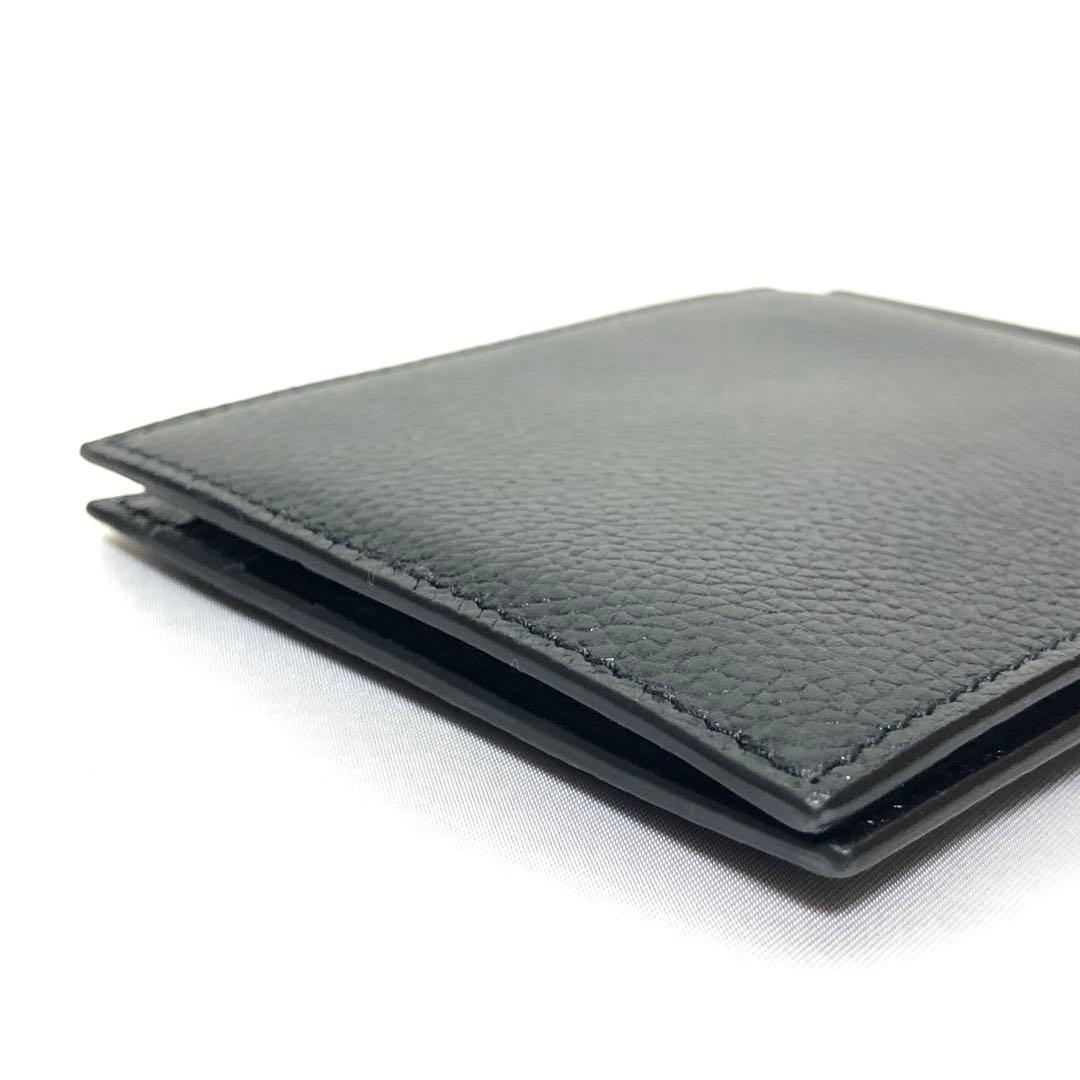 新品未使用　バレンシアガ　マネークリップ　札入れ　シボ革　レザー　黒　付属品完備