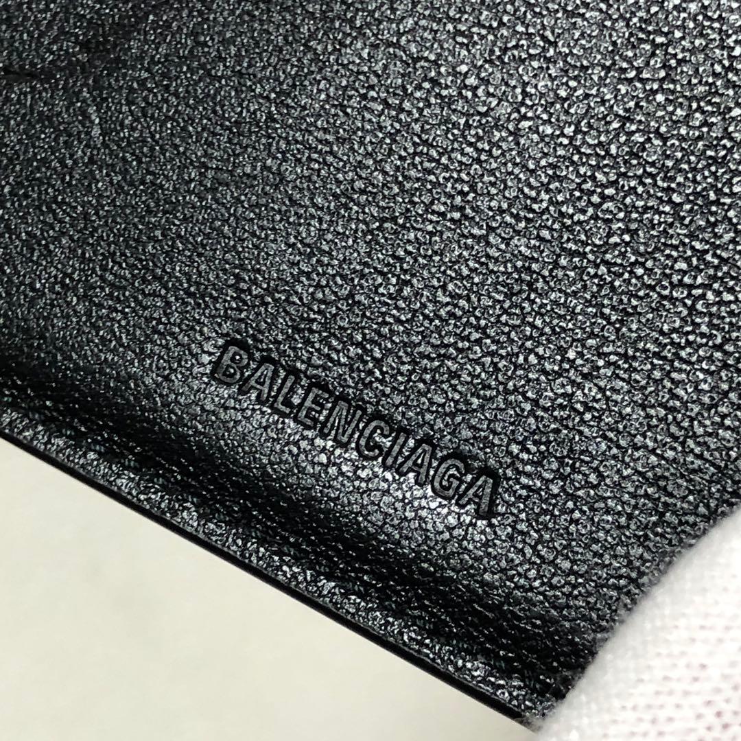 新品未使用　バレンシアガ　マネークリップ　札入れ　シボ革　レザー　黒　付属品完備