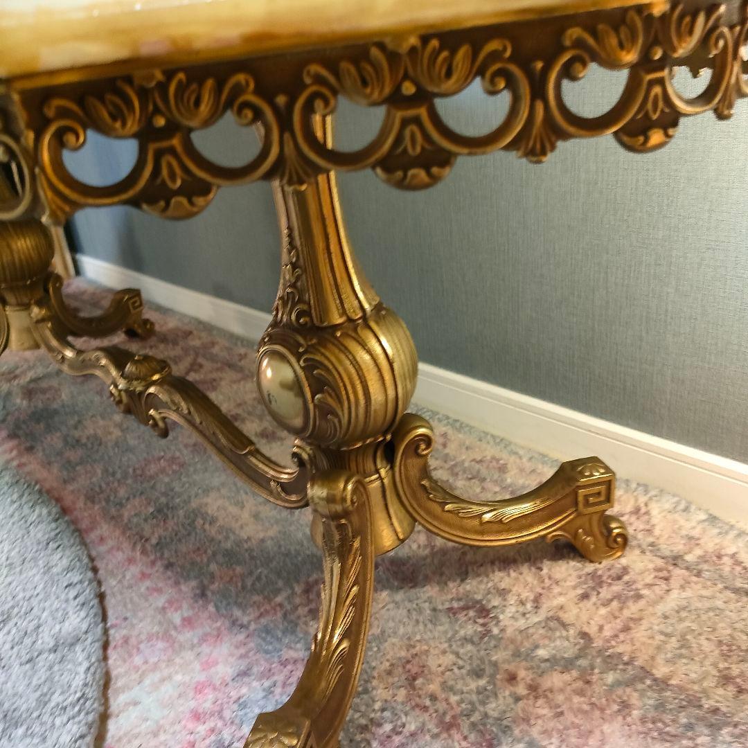 イタリアンヴィンテージ 大理石×真鍮装飾 ローテーブル