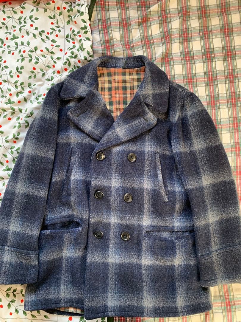 HERCULES ヘラクレス オンブレチェック ピーコート ヴィンテージ