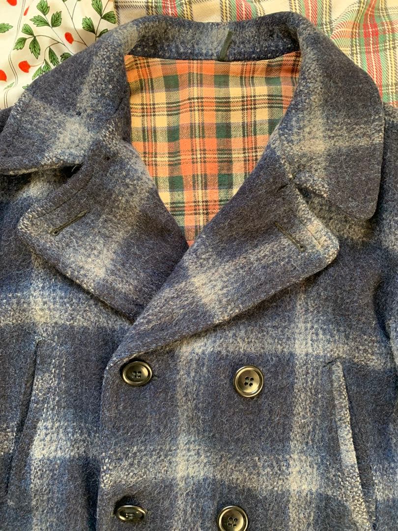 HERCULES ヘラクレス オンブレチェック ピーコート ヴィンテージ