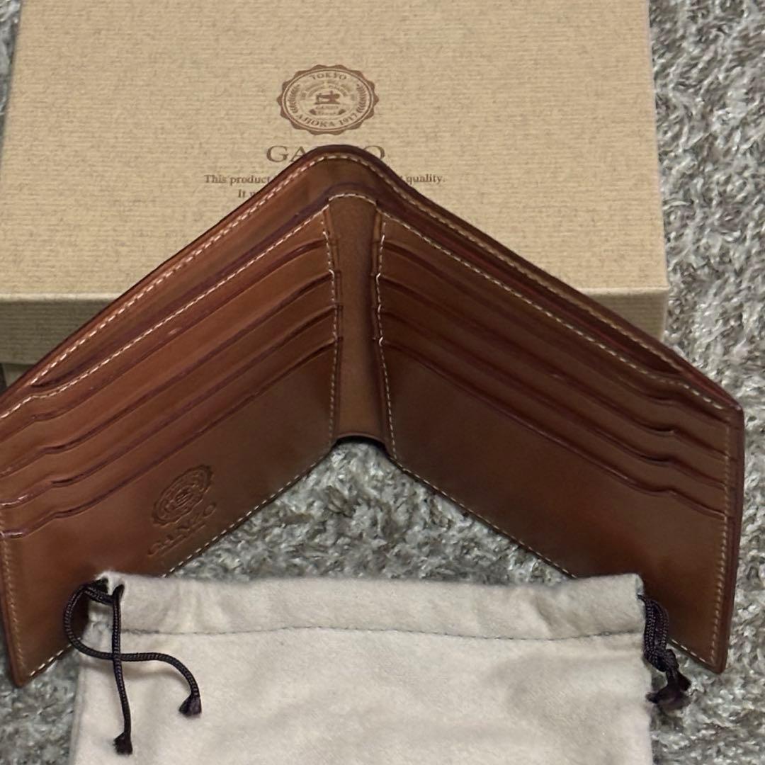 GANZO クロコ折財布 ダークブラウン