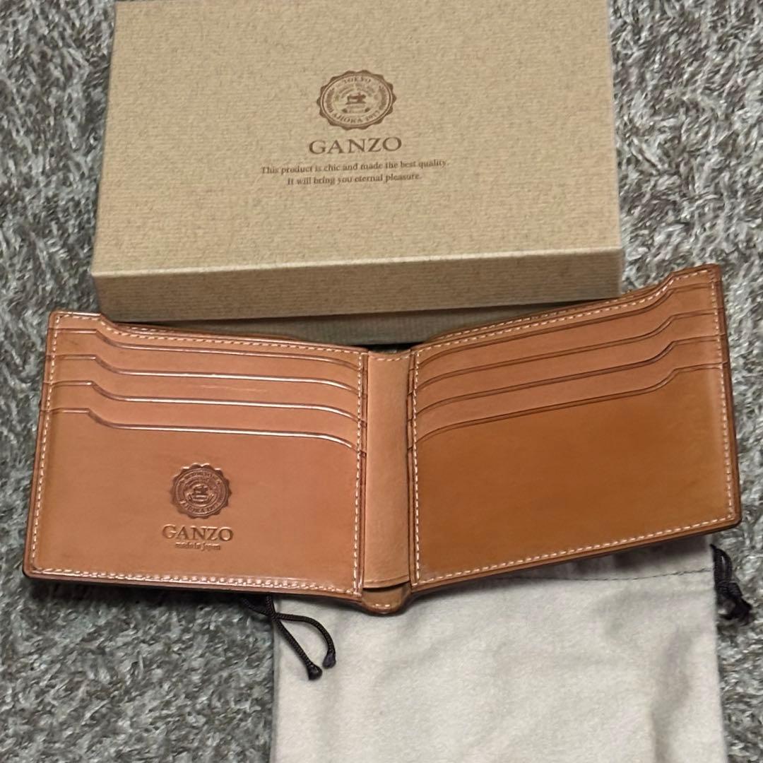 GANZO クロコ折財布 ダークブラウン