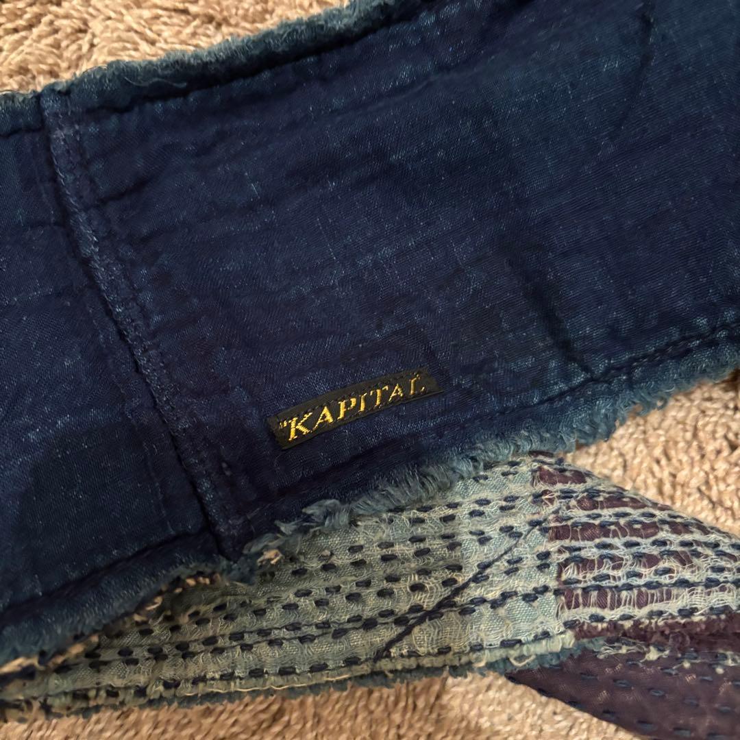 希少 KAPITAL キャピタル インディゴ染め 刺し子ストール 襤褸 boro