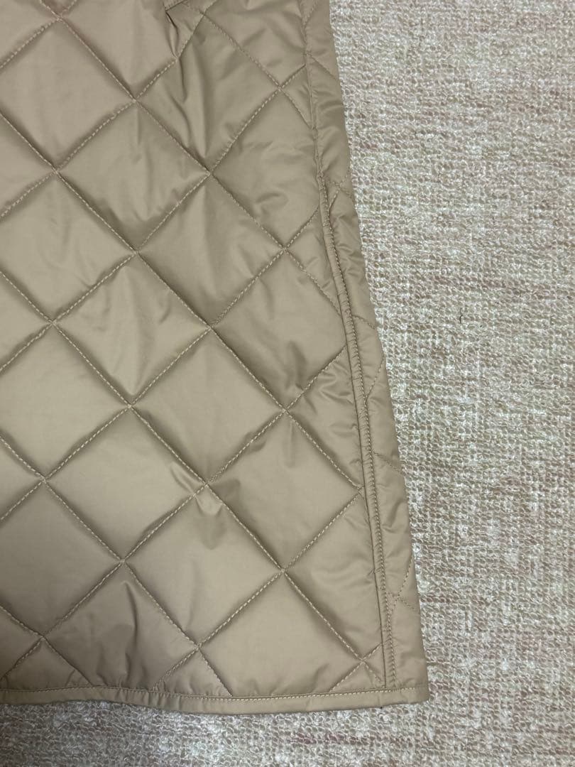 ☆新品☆Herencia ベージュ キルティングXニットスリーブ ロングコート