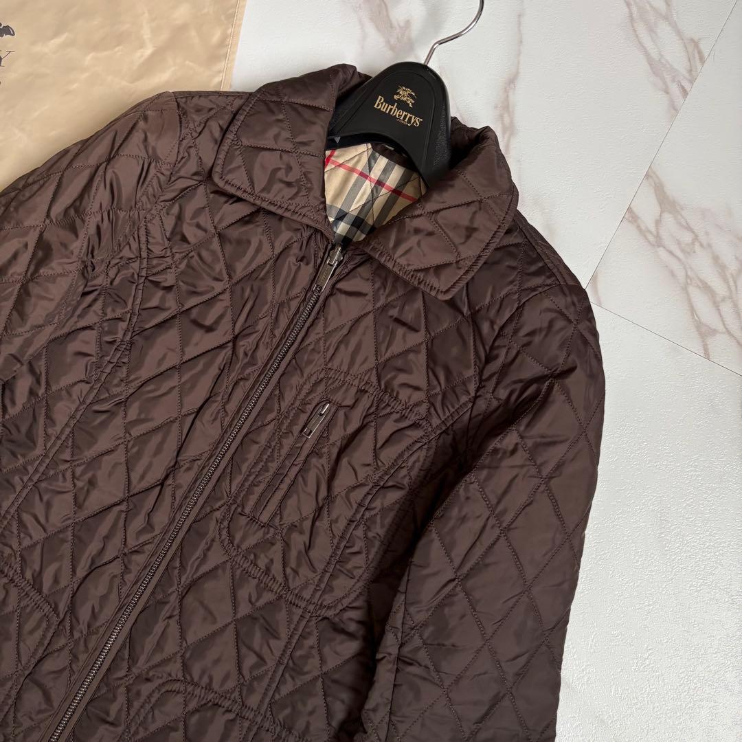 美品◆バーバリーロンドン キルティングライナー ベルト付 ロングコート L