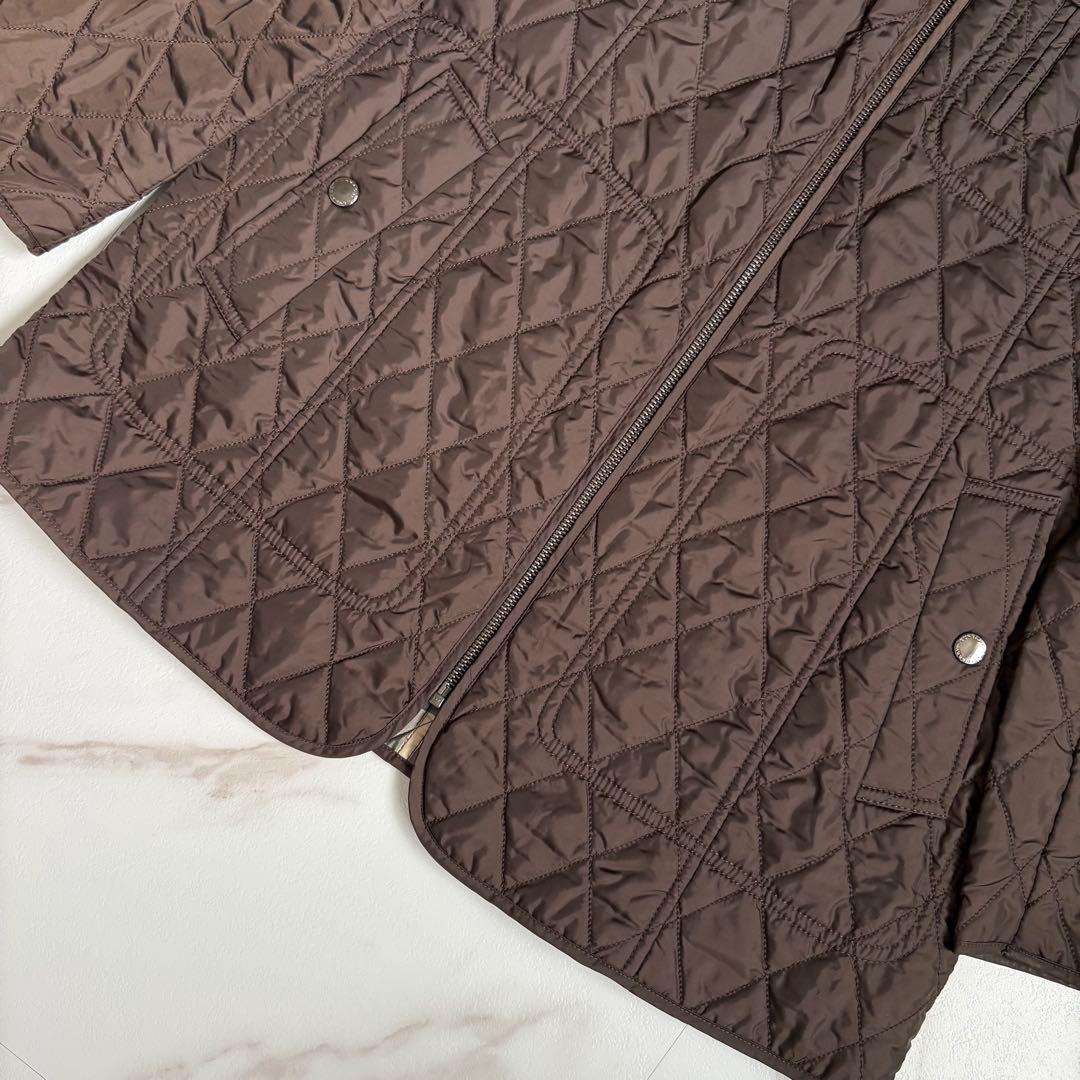 美品◆バーバリーロンドン キルティングライナー ベルト付 ロングコート L