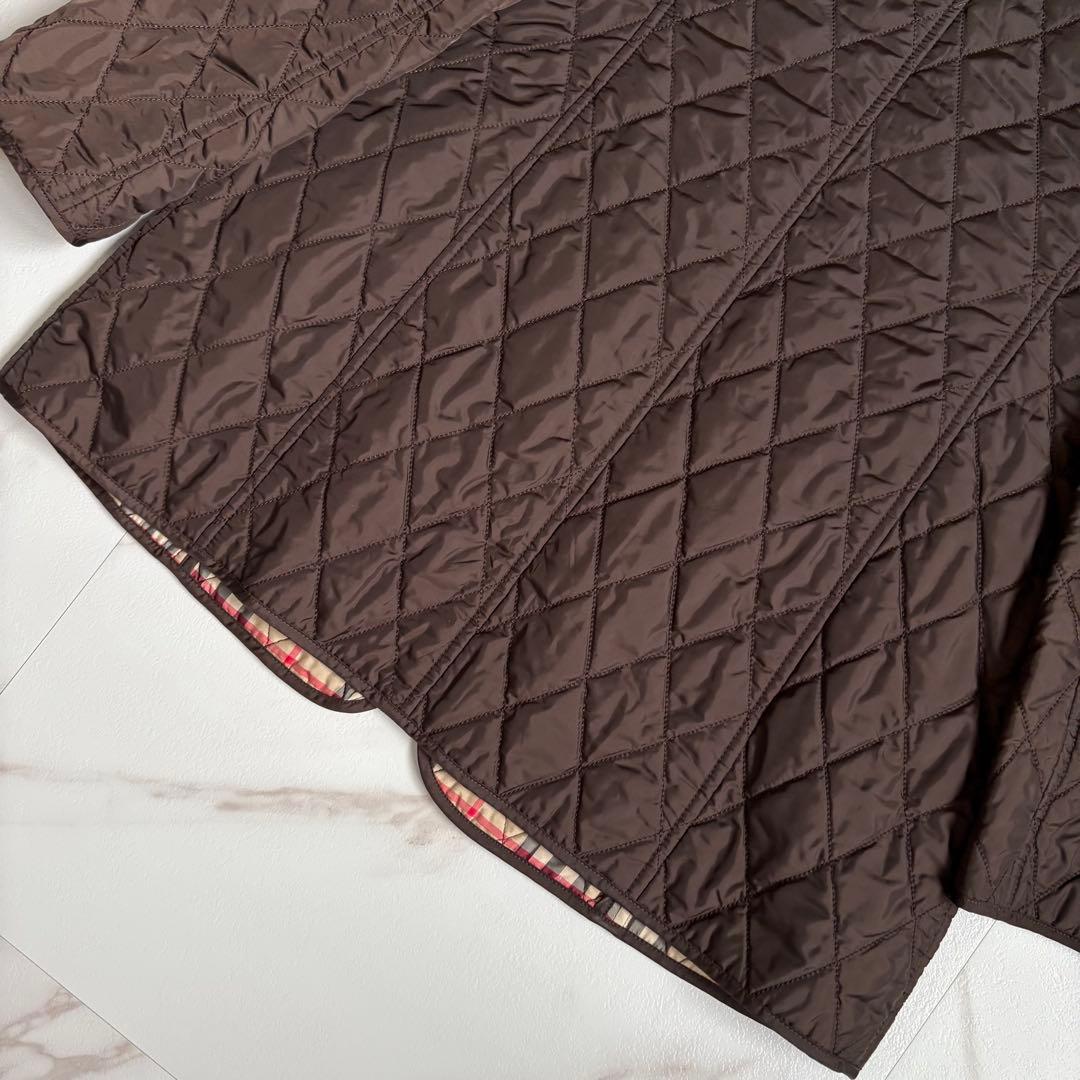 美品◆バーバリーロンドン キルティングライナー ベルト付 ロングコート L