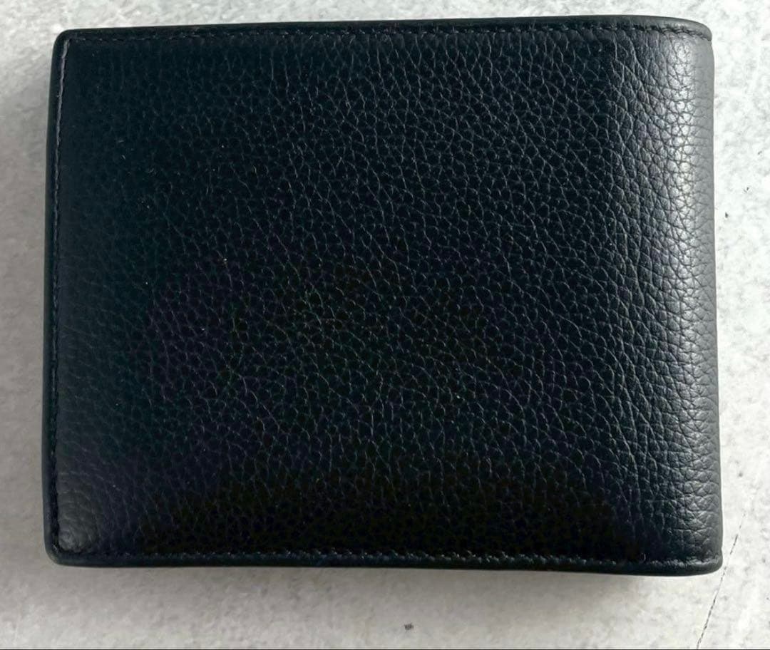 【極美品】 ディオールオム 二つ折り財布 オブリークジャガード ネイビー