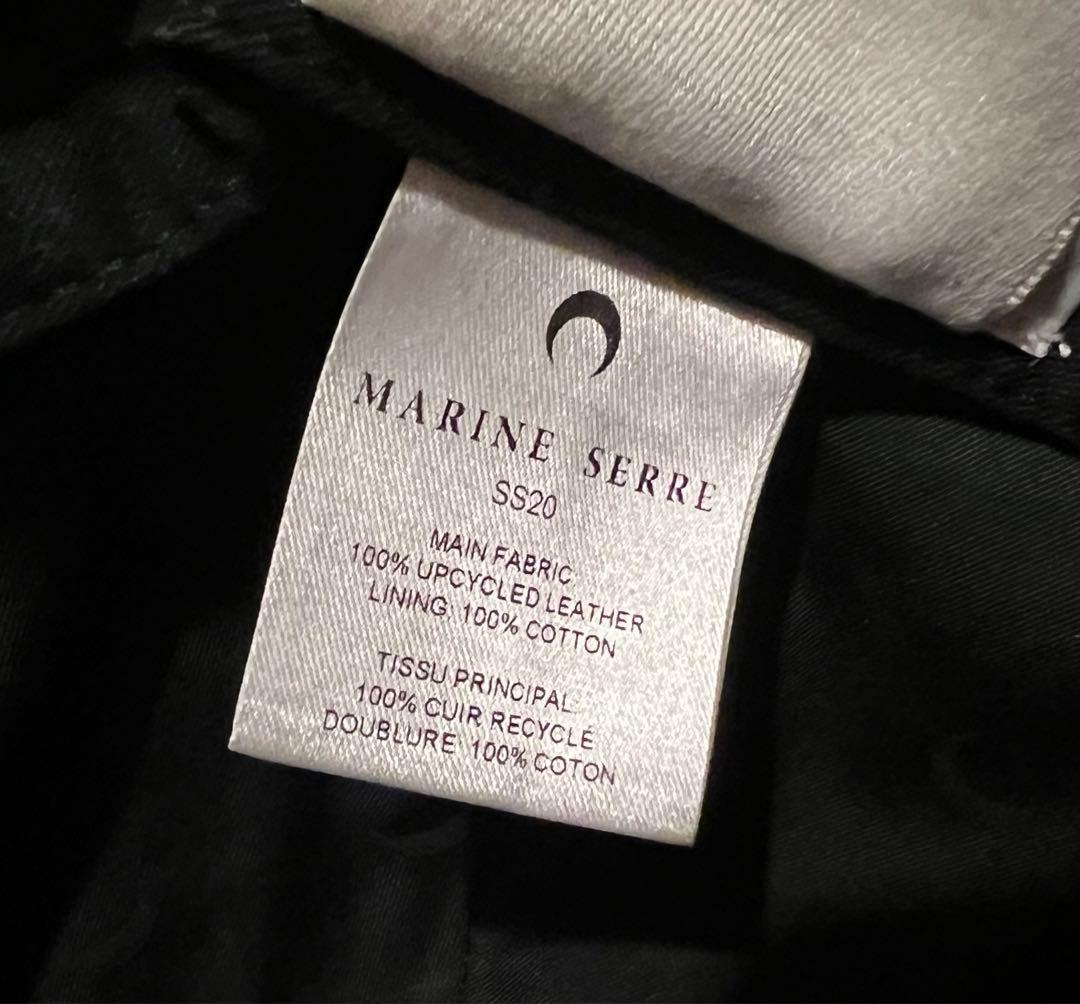 MARINE SERRE レザーバケットハット ブラック