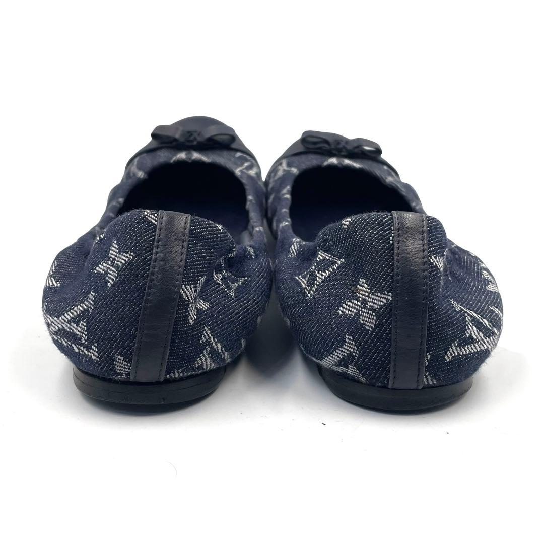 《超美品》ルイヴィトン フラット バレエシューズ パンプス モノグラム デニム