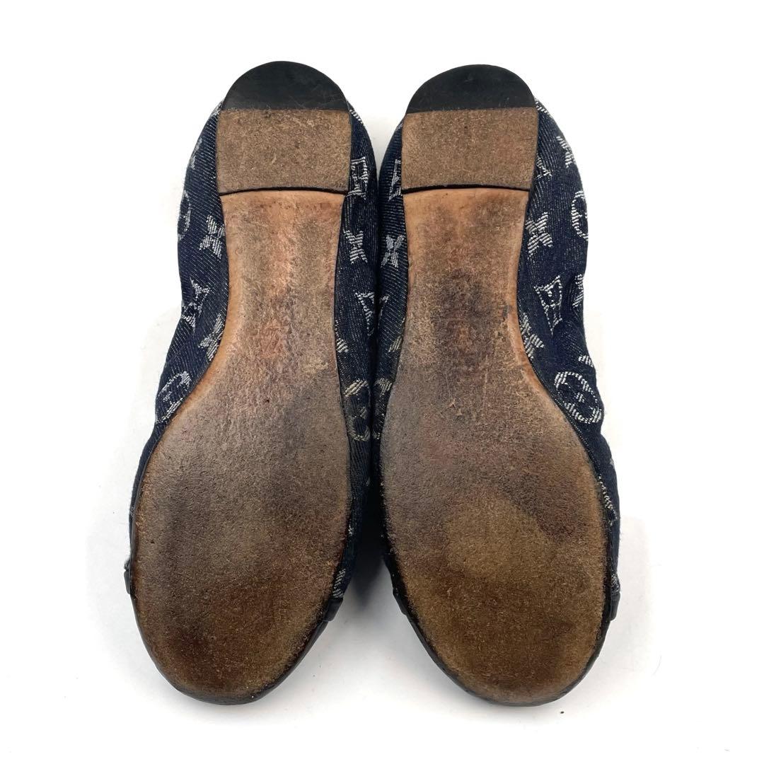 《超美品》ルイヴィトン フラット バレエシューズ パンプス モノグラム デニム