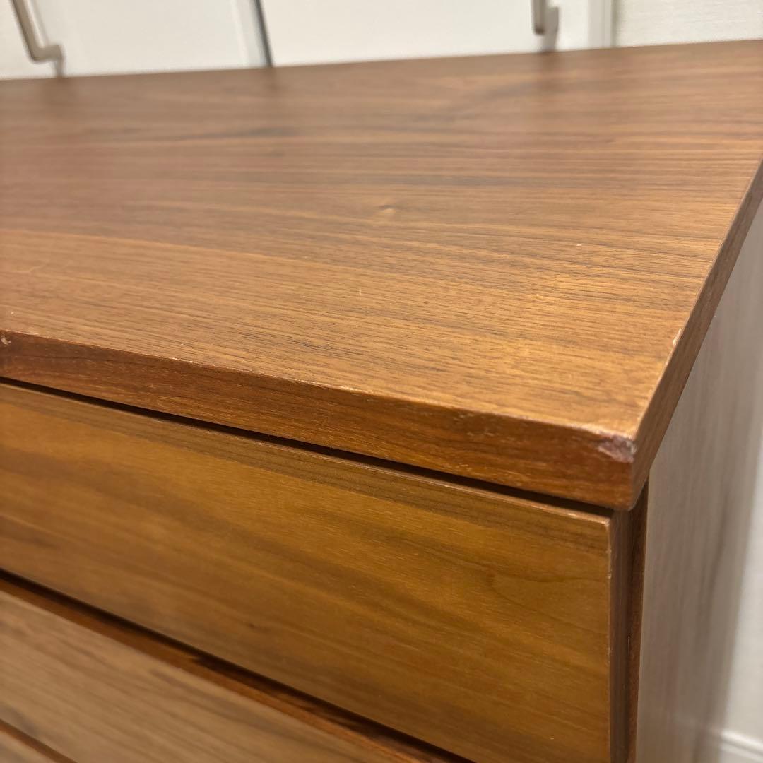無印良品 木製チェスト４段　ウォールナット材突板