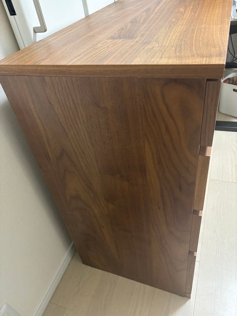 無印良品 木製チェスト４段　ウォールナット材突板