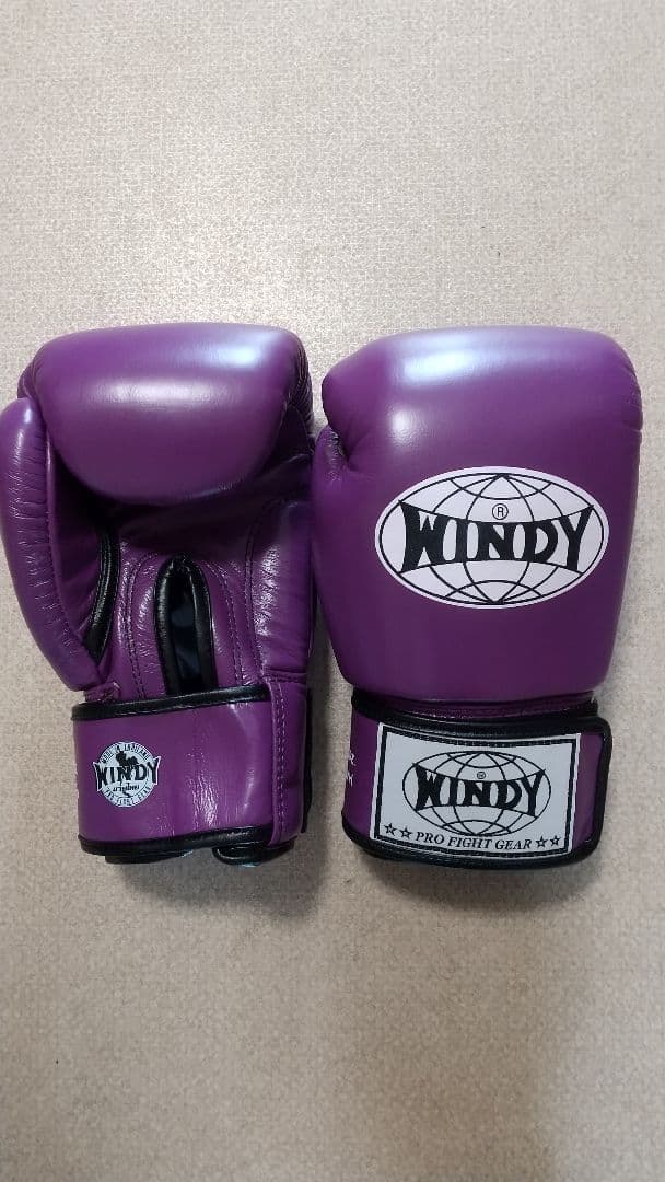 本革製WINDYボクシンググローブ10oz 紫パープル キックボクシング NNP