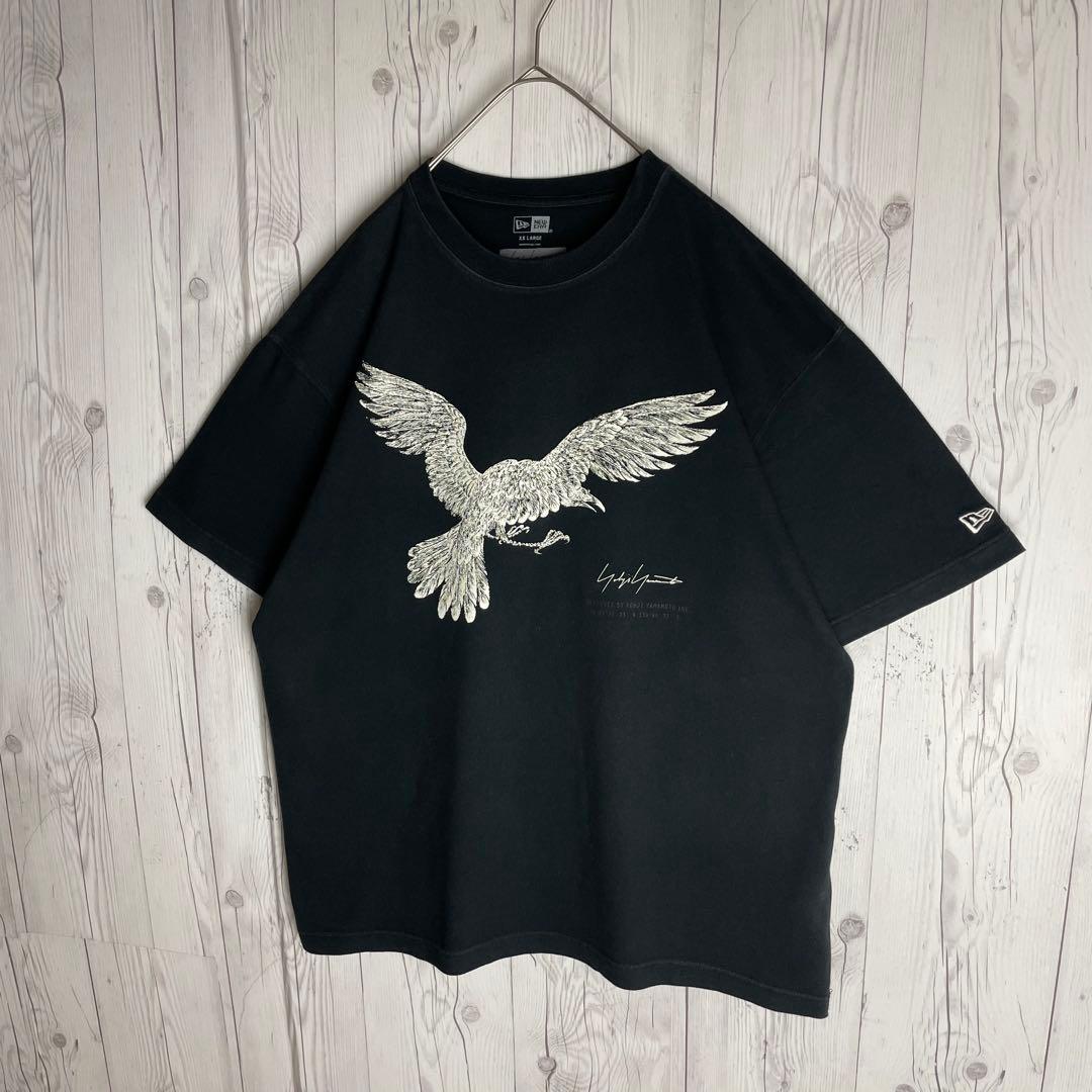 【超希少2XLサイズ】ヨウジヤマモト×ニューエラ☆クロウ プリント tシャツ 黒