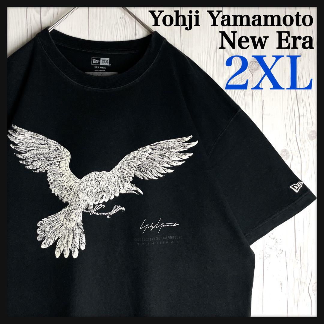 【超希少2XLサイズ】ヨウジヤマモト×ニューエラ☆クロウ プリント tシャツ 黒
