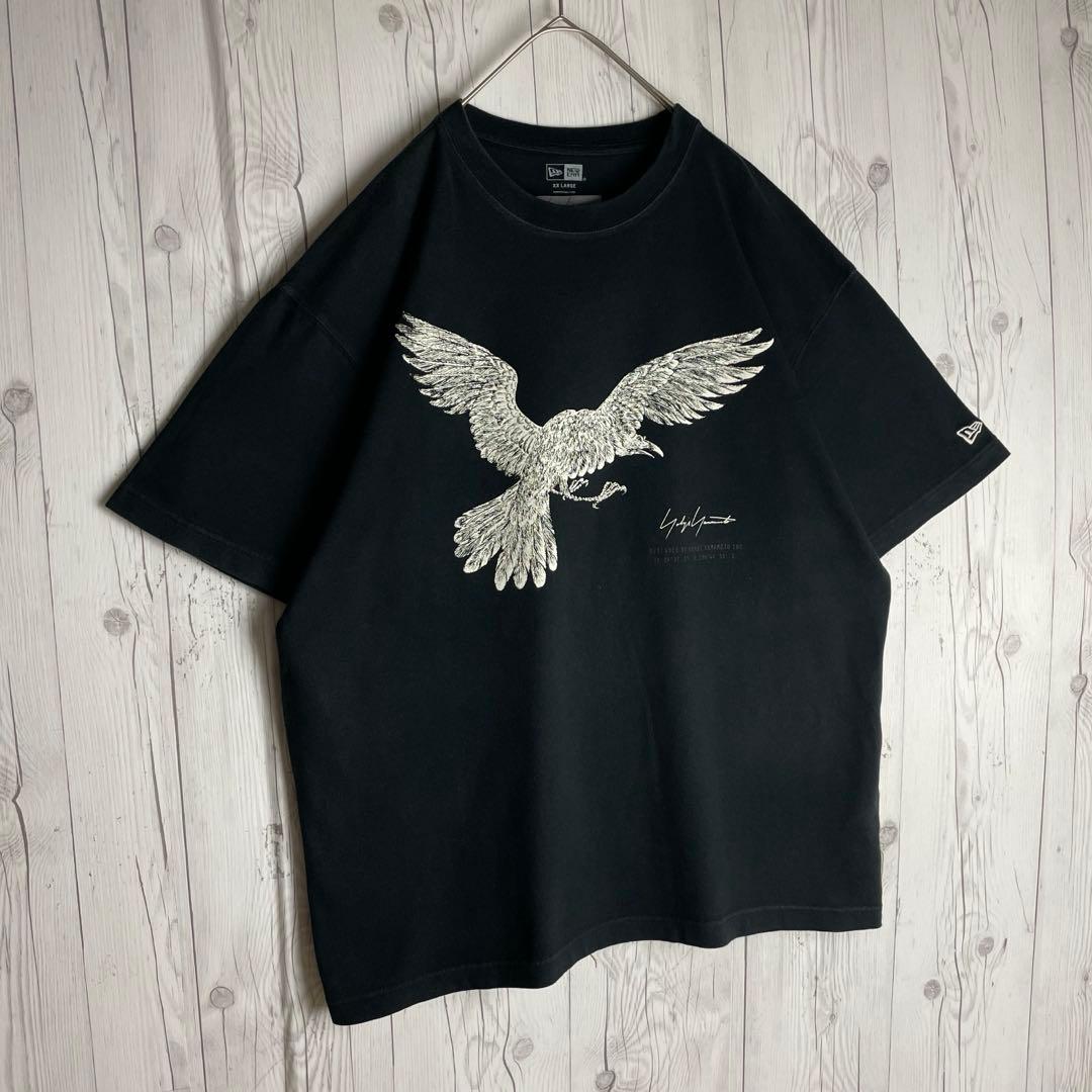 【超希少2XLサイズ】ヨウジヤマモト×ニューエラ☆クロウ プリント tシャツ 黒