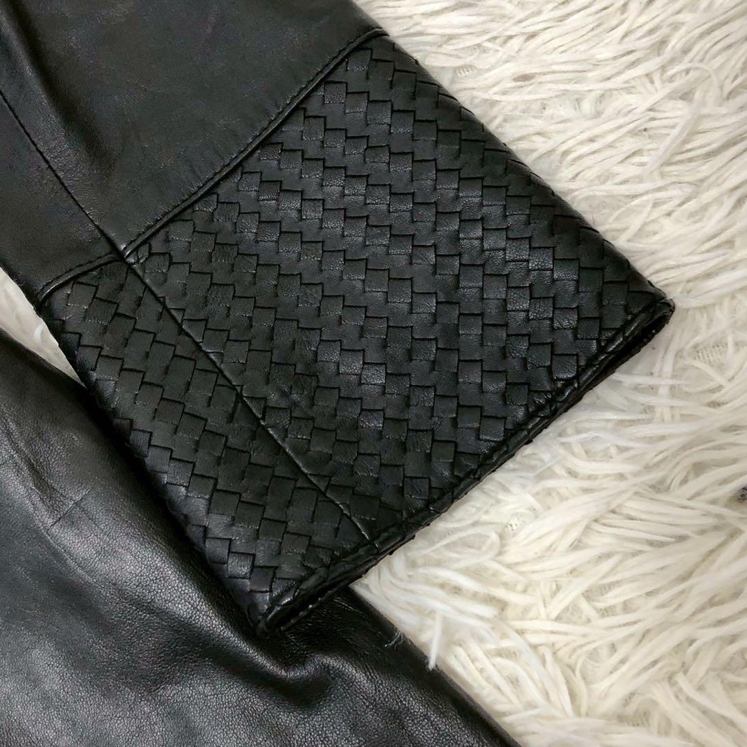 美品◎ベルト付◎Sybilla オールレザー ロングコート 羊革 黒 ブラック