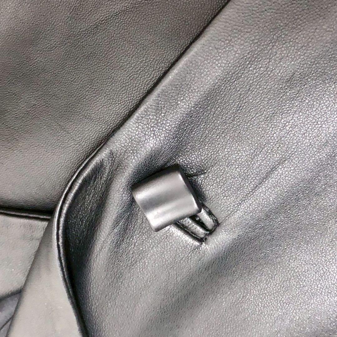 美品◎ベルト付◎Sybilla オールレザー ロングコート 羊革 黒 ブラック