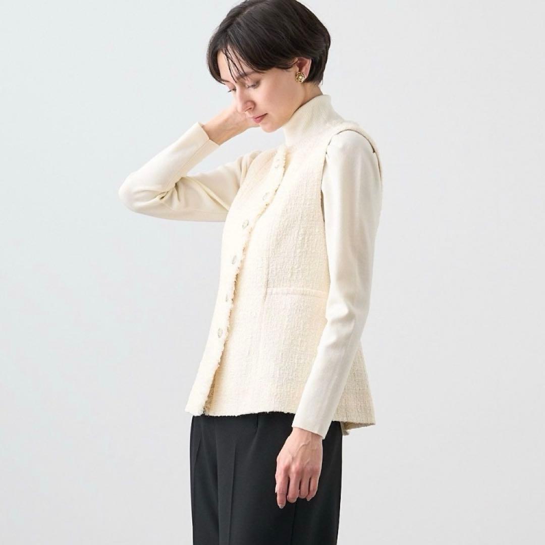 アナイ 38 フィルムツイードペプラム ジレ