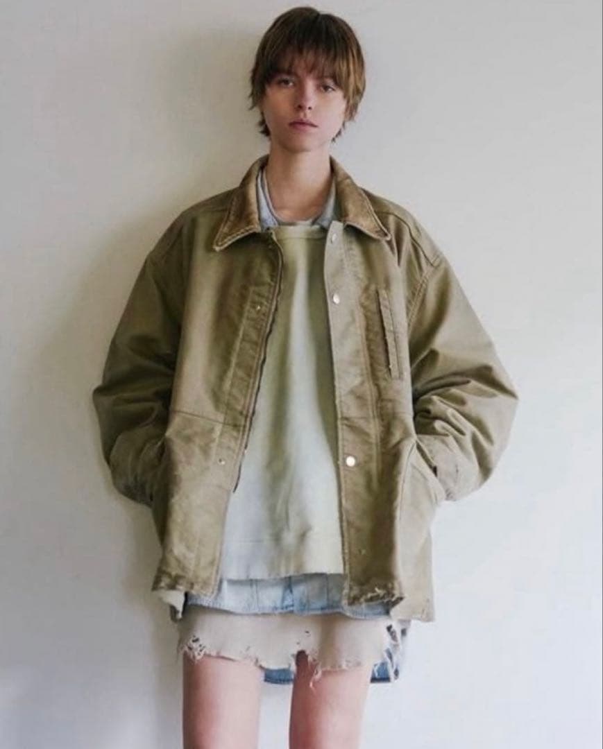 ジャケット・アウター ANCELLM MOLESKIN WORK JACKET(BEIGE)