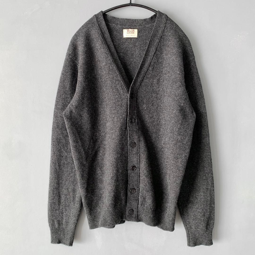 William Lockie スコットランド製 ニットカーディガン 38Mグレー
