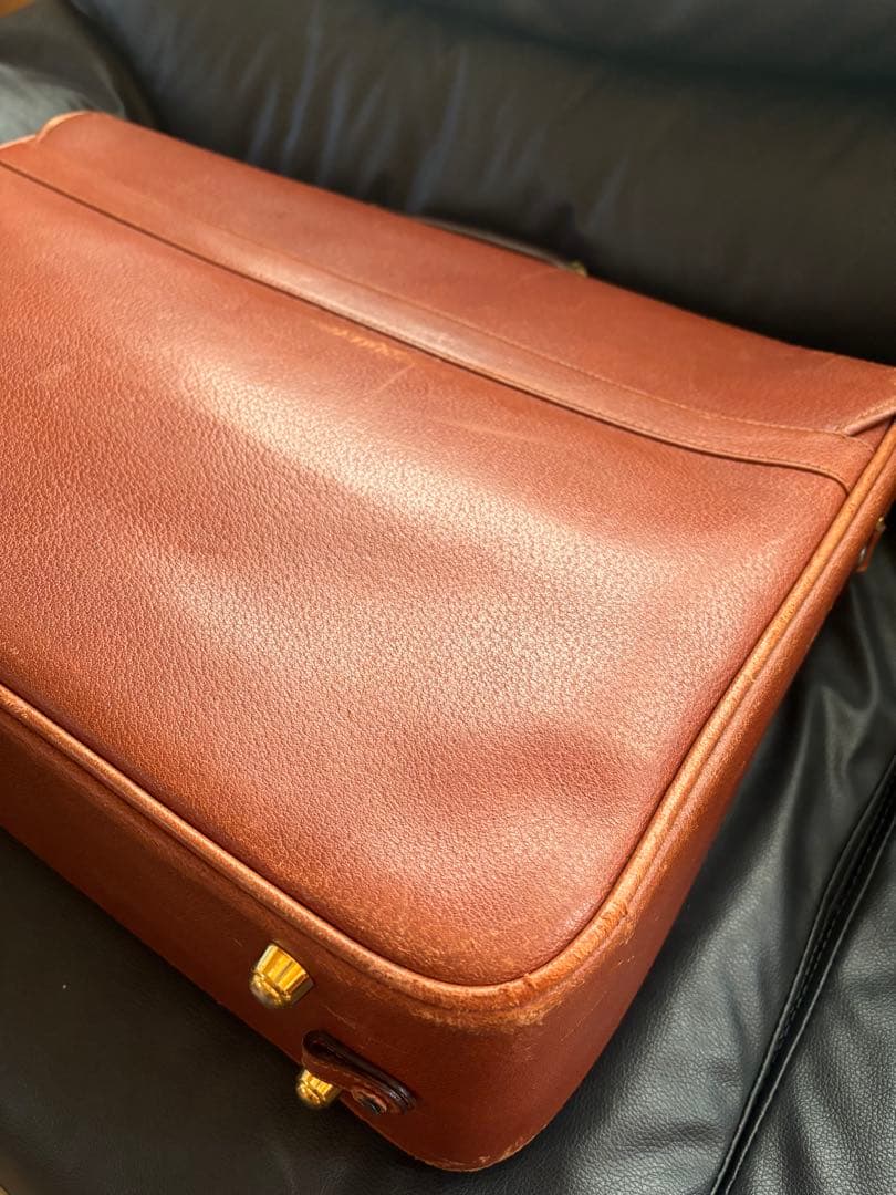 GUCCI ブラウンレザー ガーメントバッグ トラベルバッグ ストラップ付き