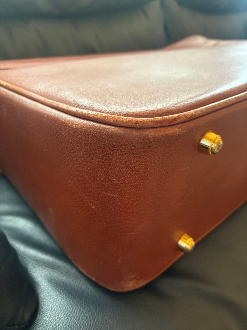 GUCCI ブラウンレザー ガーメントバッグ トラベルバッグ ストラップ付き