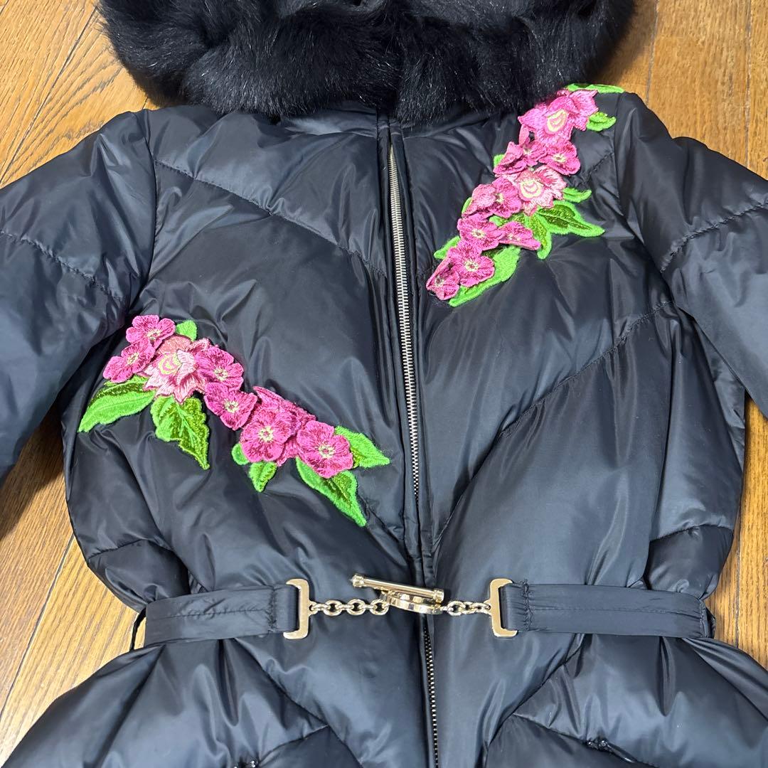 blumarine ブルマリン　フォックスファー付きダウンコート　黒　38