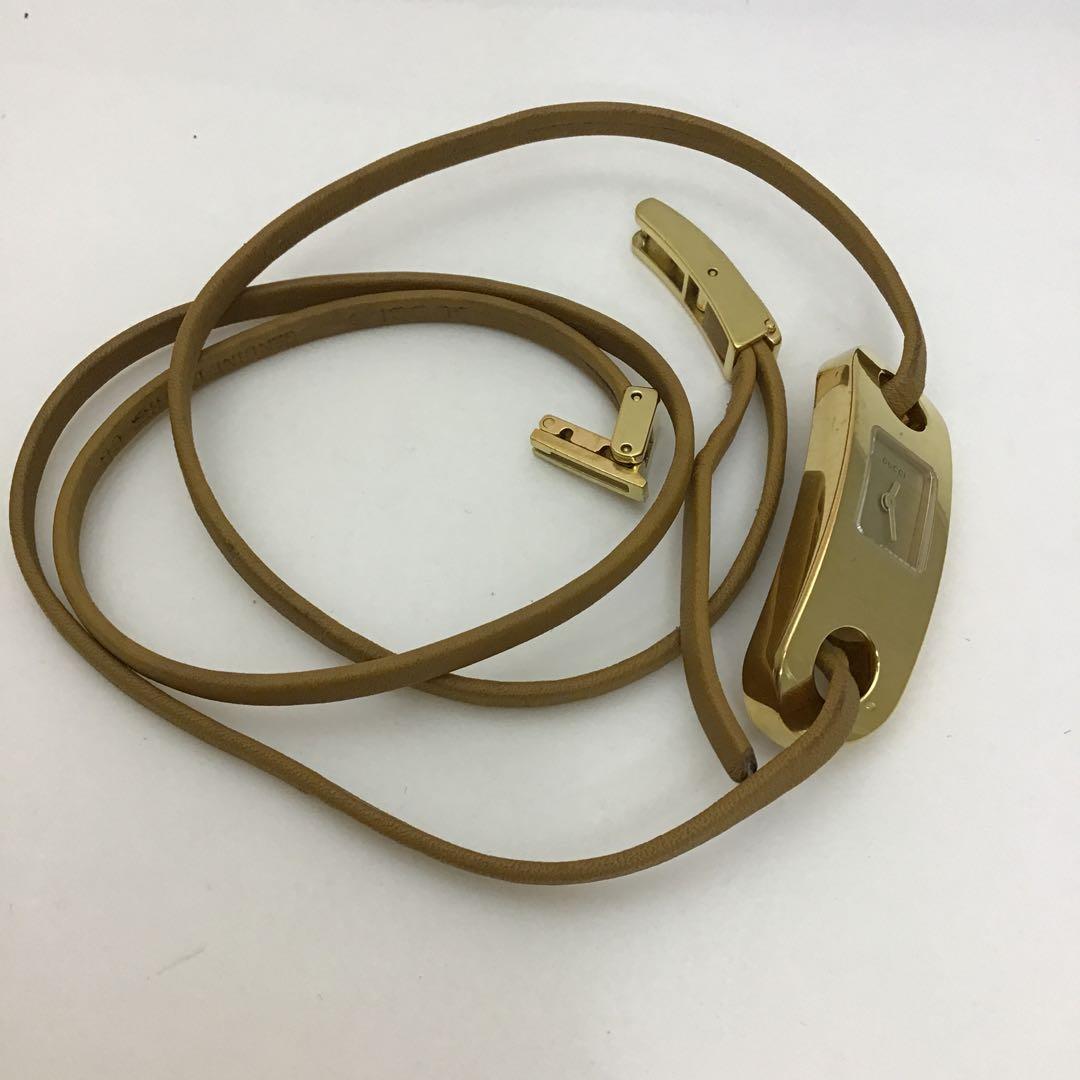 ❣️グッチGUCCI❣️ ゴールド アナログ腕巻きクォーツ腕時計 6100L