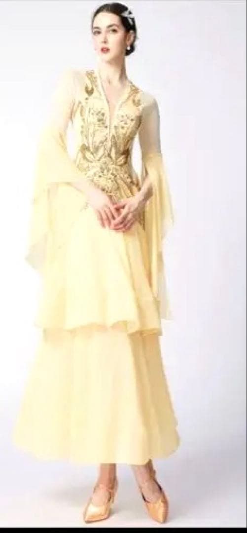 社交ダンス、ドレス￼黄色￼